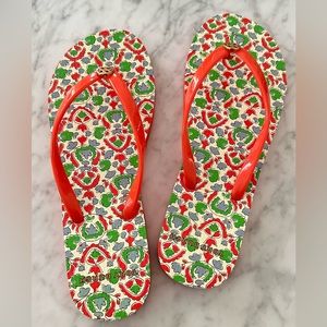 TORY BURCH Poppy Red/Legacy Paisley Flip Flops SIZE 7
